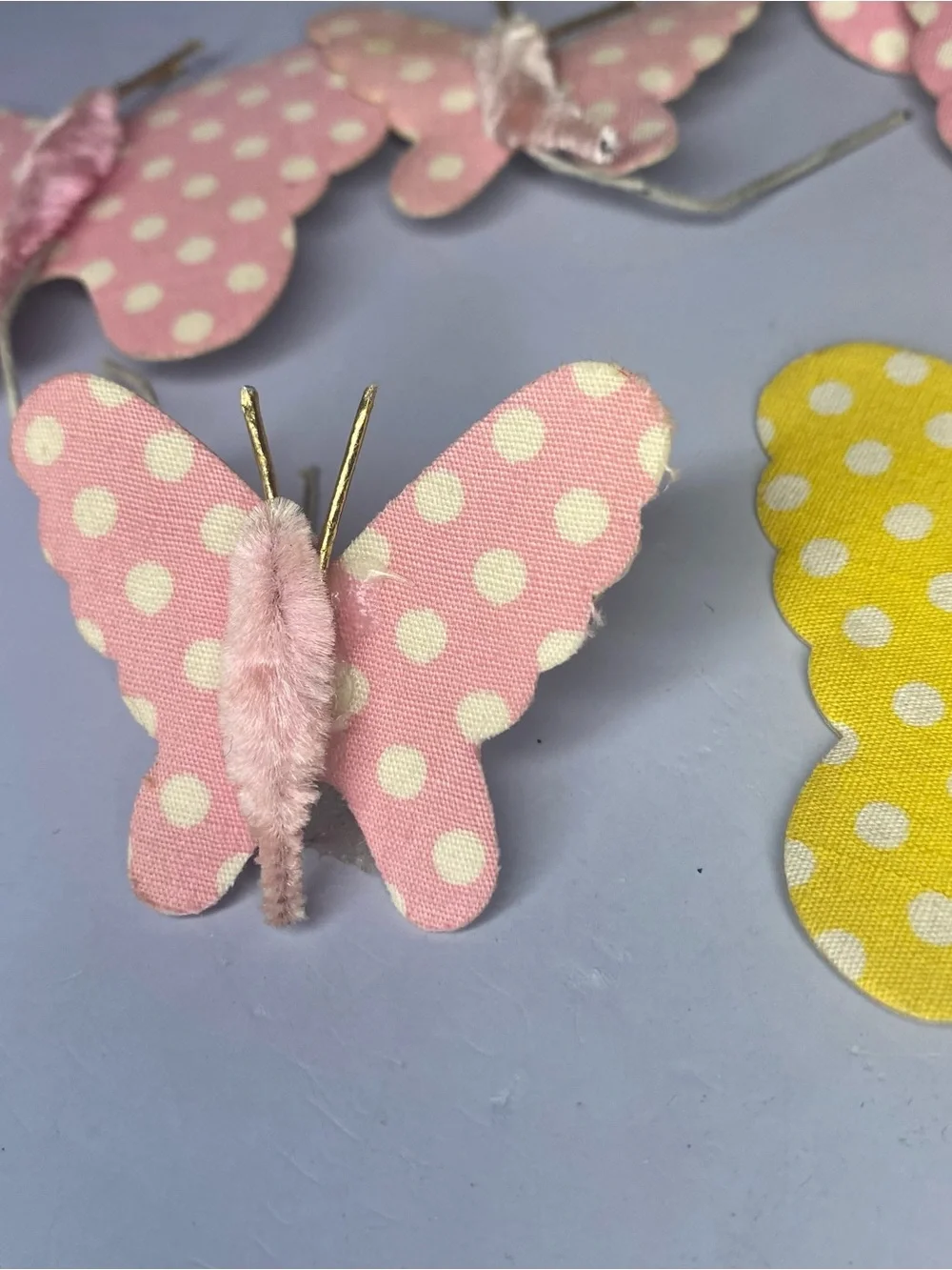 Lot Of 11 Vintage Asst Cloth & Paper Butterflies Made In Japan Hand Crafted
